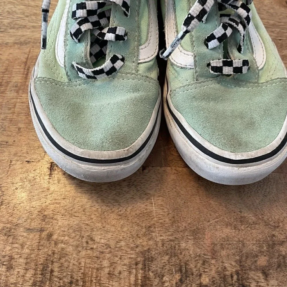 Vans Old Skool Green White Suede/Canvas Sneakers 1